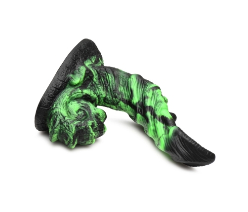 Creature Cocks Glowzilla Silicone Fantasy Model, Glow-in-the-Dark Green/Black