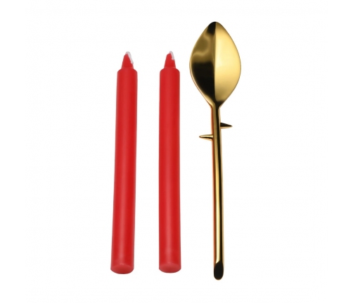 Drip Sensation Wax Candle Set with Zinc Alloy Spatula, Unscented, 8.2in