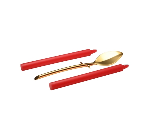 Drip Sensation Wax Candle Set with Zinc Alloy Spatula, Unscented, 8.2in