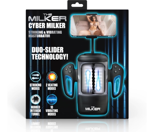 Cyber Milker Intimate Device with Vibration & Phone Mount Transparent/Black
