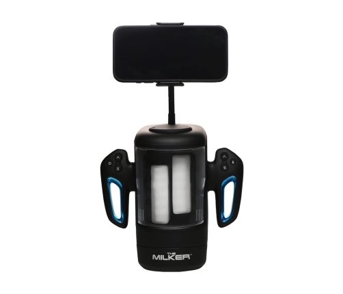 Cyber Milker Intimate Device with Vibration & Phone Mount Transparent/Black