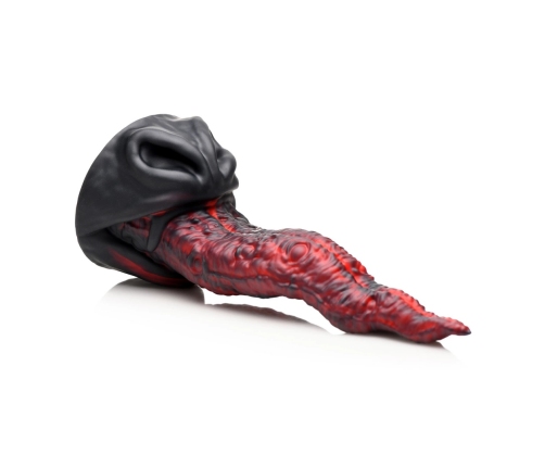 XR Brands Dragon Tongue Silicone Fantasy Toy Red/Black 24cm Harness-Compatible