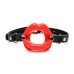 XR Brands Labios Jugosos Silicone Mouth Gag Red Adjustable Strap 1.5"