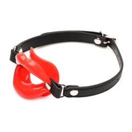 XR Brands Labios Jugosos Silicone Mouth Gag Red Adjustable Strap 1.5" XR Brands Labios Jugosos Silicone Mouth Gag Red Adjustable Strap 1.5"
