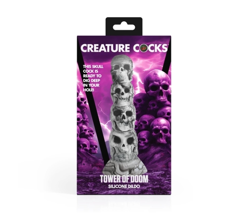 XR Brands Tower of Doom Silicone Fantasy Model, Grey, 18 cm