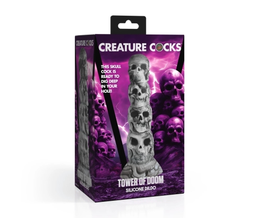 XR Brands Tower of Doom Silicone Fantasy Model, Grey, 18 cm