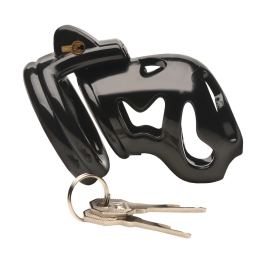 Hard Stop Double Ring System Secure Chastity Device Black Adjustable