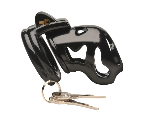 Hard Stop Double Ring System Secure Chastity Device Black Adjustable