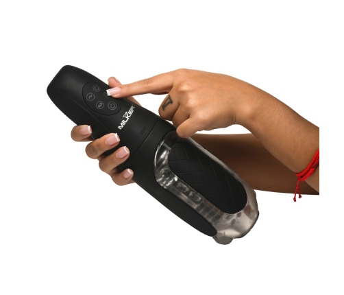 XR Brands Milker Grip Intimate Machine Suction & Vibration Transparent/Black