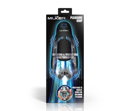 XR Brands Milker Grip Intimate Machine Suction & Vibration Transparent/Black