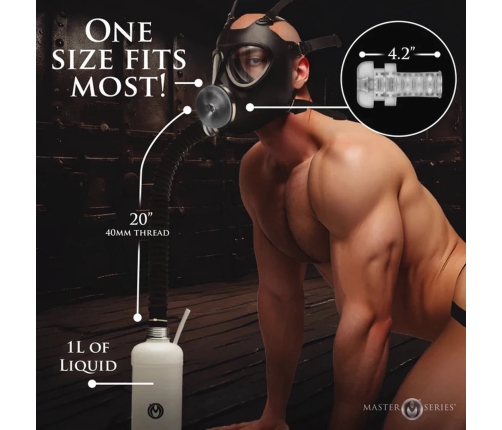 Overload Gas Mask Intimate System Kit Black - Adjustable Silicone, 1L Bottle