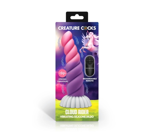 Cloud Rider Unicorn Vibrating Silicone Model Purple/Pink 16cm IPX7
