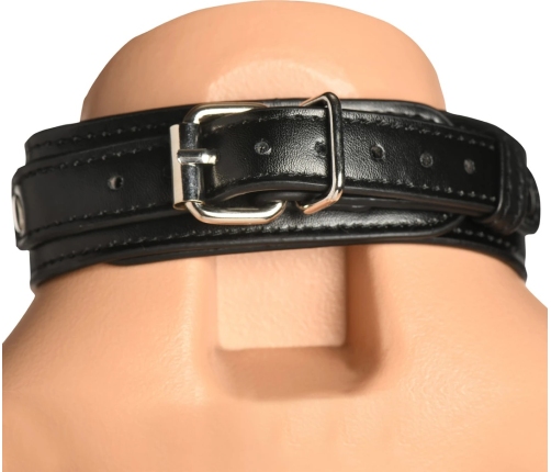 Vixen Chest Harness Vegan Leather Black Adjustable Collar Design