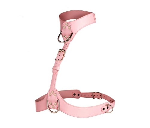 Vixen Vegan Leather Chest Harness Pink Adjustable Women’s Model