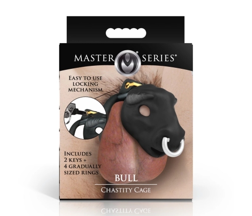 Bull Chastity Cage Black - Adjustable Secure System by XR Brands