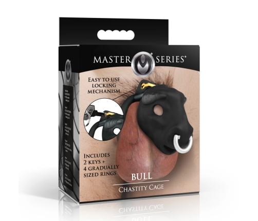Bull Chastity Cage Black - Adjustable Secure System by XR Brands