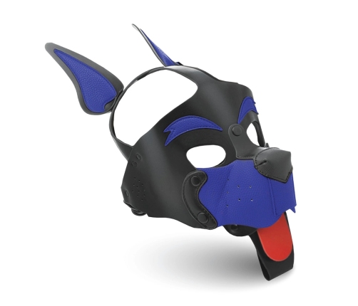 Alpha Dog Blue Adjustable Pup Hood Vegan Leather Unisex Headgear