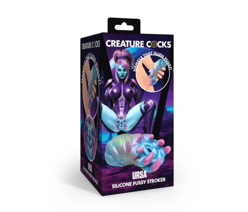 Ursa Silicone Intimate Machine Blue/Purple - Textured Tunnel 16cm