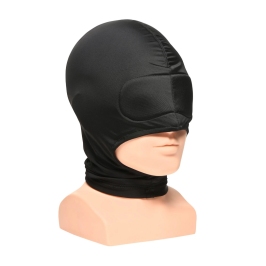 XR Brands Cocksucker Hood with Open Mouth Black - Adjustable Fit