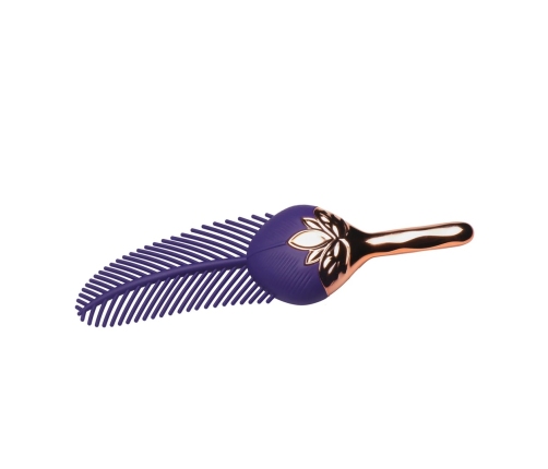 The Tickler Vibrating Silicone Feather - Purple/Gold, 7 Vibration Modes