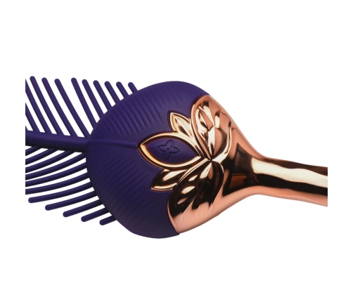 The Tickler Vibrating Silicone Feather - Purple/Gold, 7 Vibration Modes