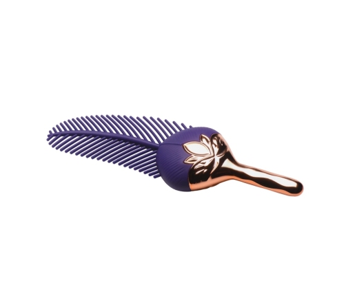 The Tickler Vibrating Silicone Feather - Purple/Gold, 7 Vibration Modes