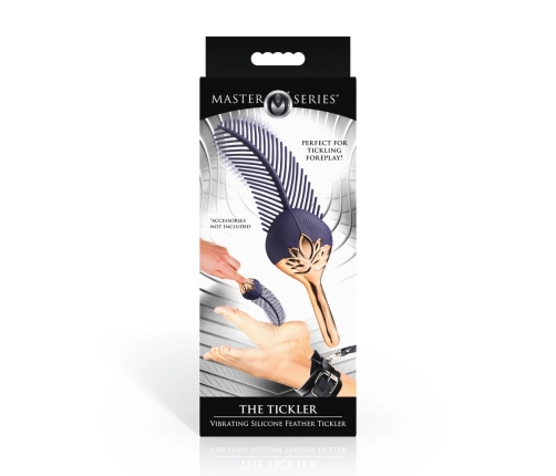 The Tickler Vibrating Silicone Feather - Purple/Gold, 7 Vibration Modes