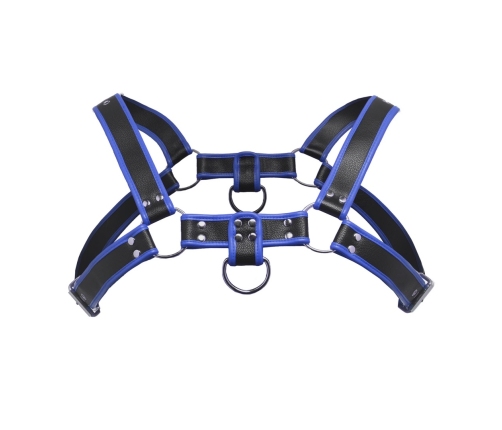 Master Series Bulldog Adjustable Harness Blue Vegan Leather 40.5-52.75"