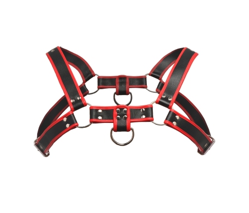 Sport Fucker Bulldog Harness Red - Adjustable Vegan Leather Chest Gear