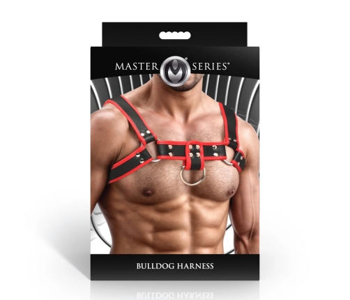 Sport Fucker Bulldog Harness Red - Adjustable Vegan Leather Chest Gear