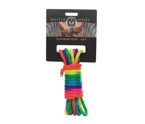 Blush Cuerda Arcoiris Nylon Bondage Rope 16ft Rainbow Coreless