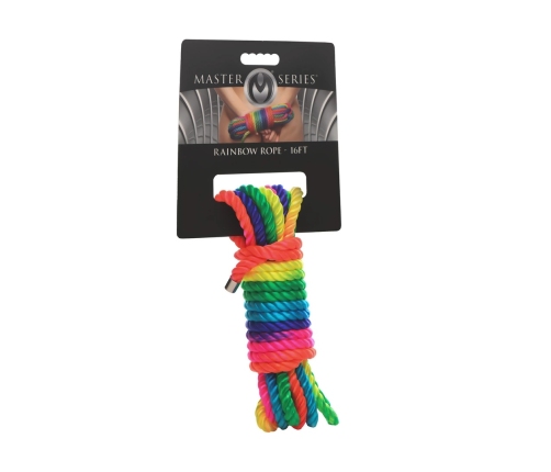 Blush Cuerda Arcoiris Nylon Bondage Rope 16ft Rainbow Coreless