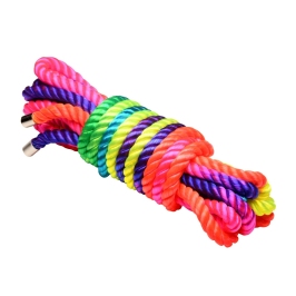 Blush Cuerda Arcoiris Nylon Bondage Rope 16ft Rainbow Coreless