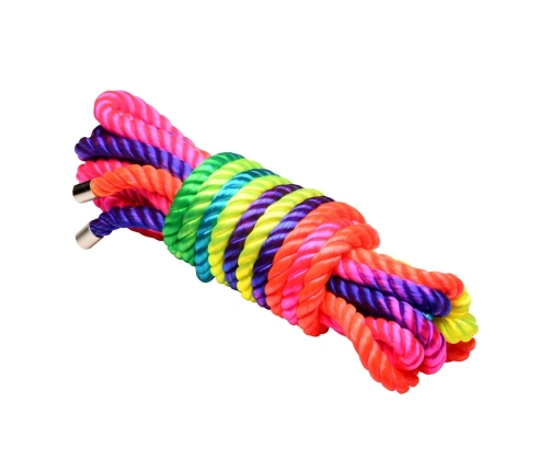 Blush Cuerda Arcoiris Nylon Bondage Rope 16ft Rainbow Coreless