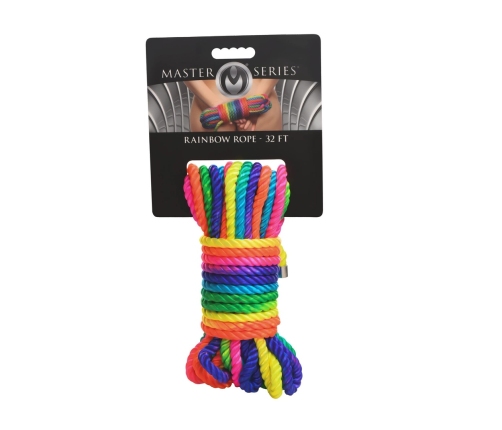 Cuerda Arcoiris Neon Rainbow Bondage Rope 32ft Durable Nylon 7.6mm