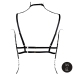 Shots Open Cup Triangle Bra Black - Adjustable Neck Strap, One Size
