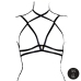 Shots Open Cup Triangle Bra Black - Adjustable Neck Strap, One Size