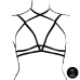Svenjoyment Plus Size Open Cup Triangle Bra with Neck Strap, Black XL-4XL