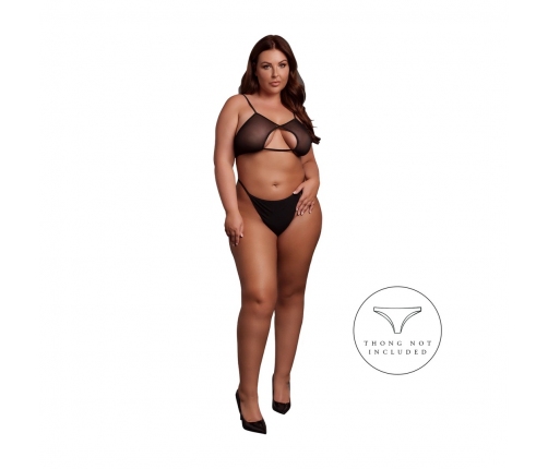 Obsessive Keyhole Mesh Bra Plus Size Black Double Back Adjustable XL-4XL