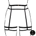 Shots Plus Size Black Double Strap Garter Belt with Adjustable Sliders