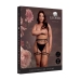 Shots Plus Size Black Double Strap Garter Belt with Adjustable Sliders