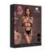 Shots Strappy Open Cup Body Harness with Garters Black One Size