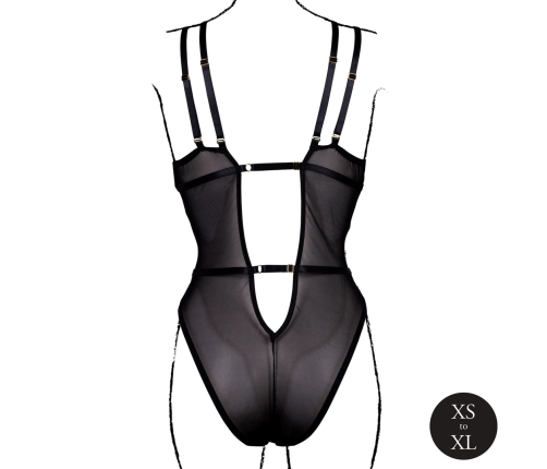 Obsessive Black Lace Bodysuit - Wireless, Adjustable, One Size Obsessive Black Lace Bodysuit - Wireless, Adjustable, One Size