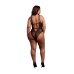 Obsessive Bodysuit 861-TED-1 Plus Size Lace Black Adjustable Fit