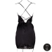Obsessive Black Silk Dress Model 8714273043771 with Open Back and Slit, One Size Obsessive Black Silk Dress Model 8714273043771 with Open Back and Slit, One Size