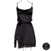 Obsessive Black Silk Dress Model 8714273043771 with Open Back and Slit, One Size Obsessive Black Silk Dress Model 8714273043771 with Open Back and Slit, One Size