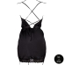 Obsessive Plus Size Silk Dress Black with Criss Cross Back and Slit