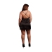 Obsessive Plus Size Silk Dress Black with Criss Cross Back and Slit