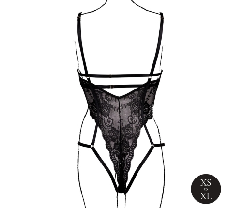 Obsessive Bodysuit Luiza Open Cup Lace, Adjustable, One Size, Black