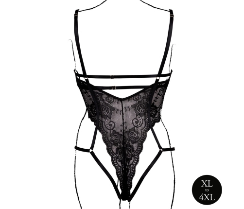 Obsessive Bodysuit Model 8714273043801 Plus Size Lace Open Cup Black